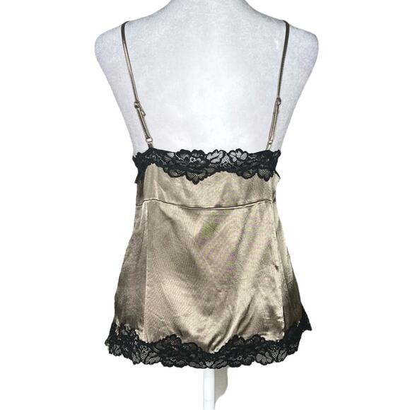 Beverly and Beck Lace Trim Satin Cami Top L Silky Dark Fairy Romantic Whimsigoth - Picture 2 of 11